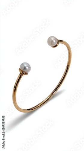 Elegant Gold Cuff Bracelet With Pearl Accents Designed for Versatile Occasions