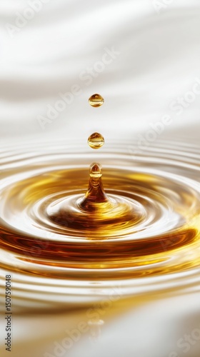 Droplets Create Mesmerizing Patterns in Golden Liquid Ripples