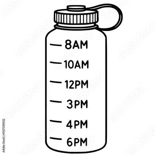 Hydration and Fitness: Water Bottle with Timetable for Enhanced Health and Wellness in Active Living - Ideal for Measuring Daily Water Intake