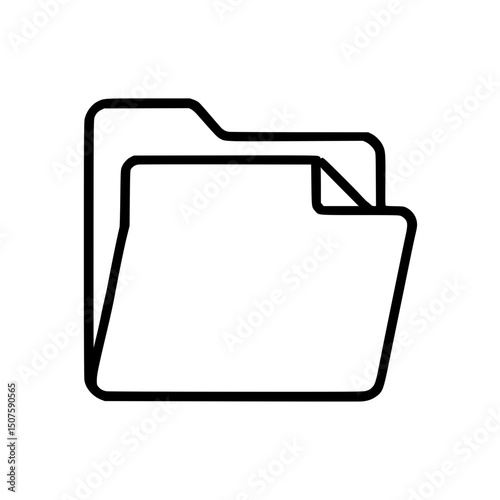 Office Document Organization: Digital Folder Vector Icon for File Management and Storage System