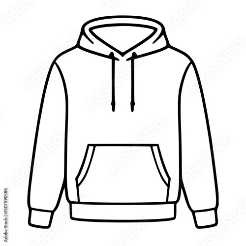 Vector Hoodie Graphic Illustration for Casual Unisex Clothing - Trendy Hooded Sweatshirt Design for Streetwear and Comfortable Winter Outerwear Fashion