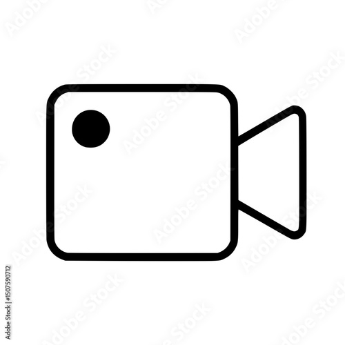 Camera Video Recording Icon: Vector Illustration of Filmmaking & Media Equipment for Digital Content Creation and Film Industry