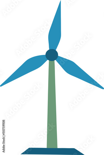 wind turbine on white background