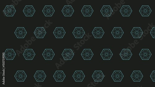 Asian geometric ornament animation with symmetrical motion in 4K resolution