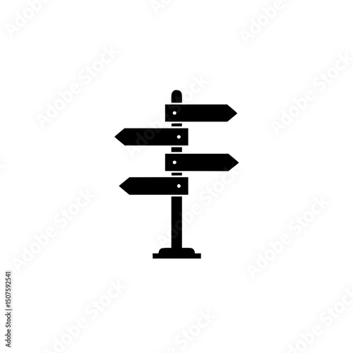 Icon Directional signpost with multiple arrows in minimalist style  