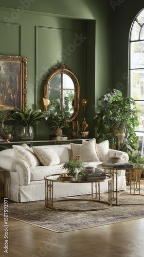Cozy Living Room With Elegant Decor and Warm Lighting in a Serene Atmosphere