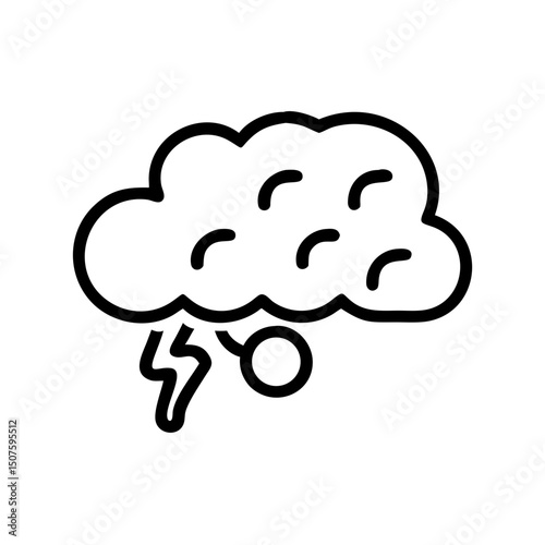 Cloud with lightning and sun icon representing weather concepts  
