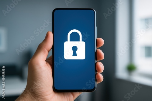 Wallpaper Mural Smartphone displaying a lock symbol representing security and privacy concepts Torontodigital.ca