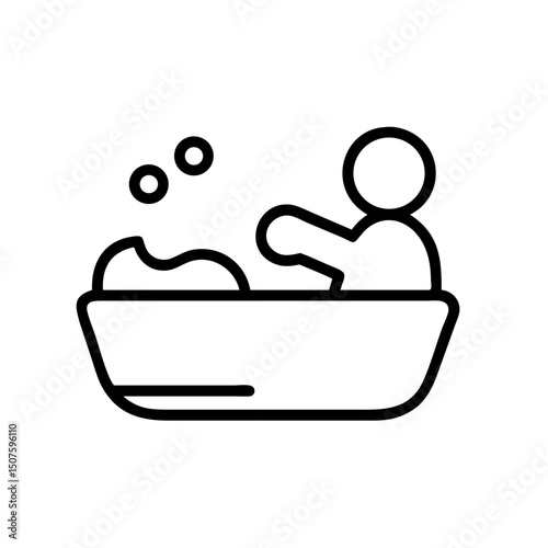 Person bathing in a tub with bubbles and soap  