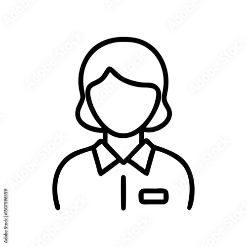 Line art illustration of a co-worker in office attire  