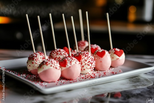 Delicious Dessert Pops Decorated for a Festive Celebration on a Marble Table