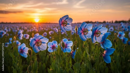 Blue flowers video background

