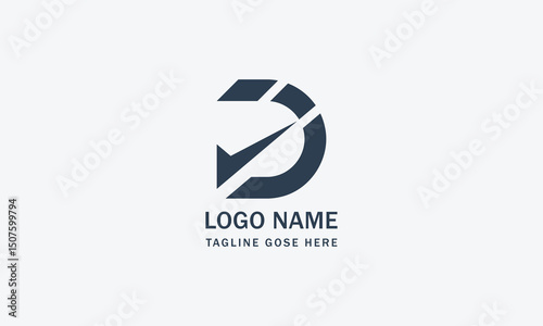 Initials colorful d logo design illustration