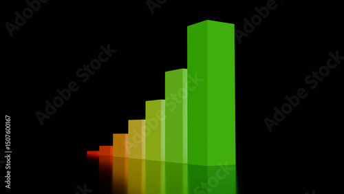 Business graph showing profit on a black background
