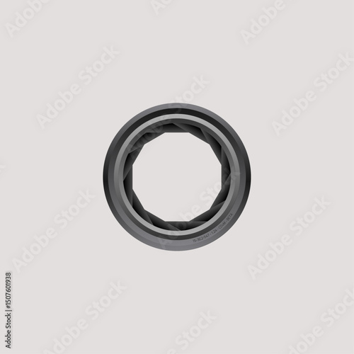 Camera shutter icon logo flat vector design