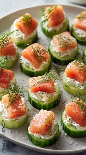 Delicious Cucumber Bites With Smoked Salmon and Dill for a Fresh Appetizer