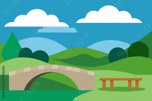 vector illustration of a rural landscape