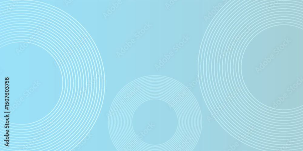 Fototapeta premium Simple modern abstract background blue white gradations circle effect shape memphis trendy