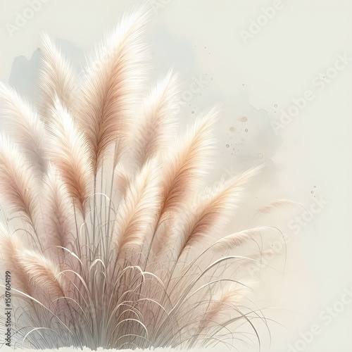 ornamental grass watercolor illustration