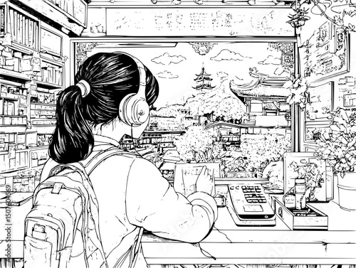 Customer service without human operators, vector graphic