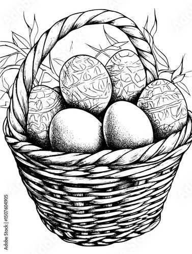 Eggs distributed across multiple baskets, vector graphic