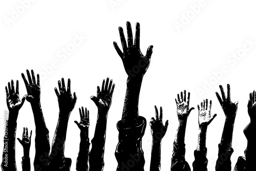Hand raised during oath ceremony, vector design