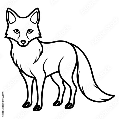 Simple Fox Vector Illustration on White Background