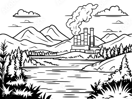 Medicine leaving production while locals wait, vector design