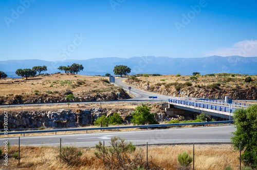 Nature scenery of beautiful road near the mountains.