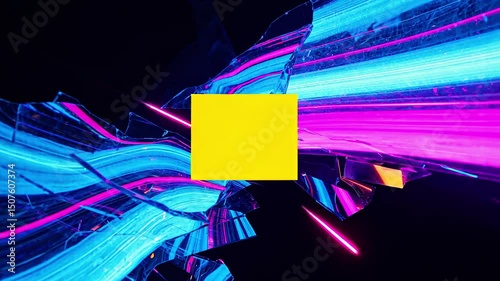 Glowing Swirl Tunnel with Neon Lines, Abstract Looping Animation Design