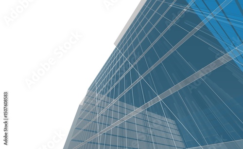 Architecture building 3d. Concept sketch.