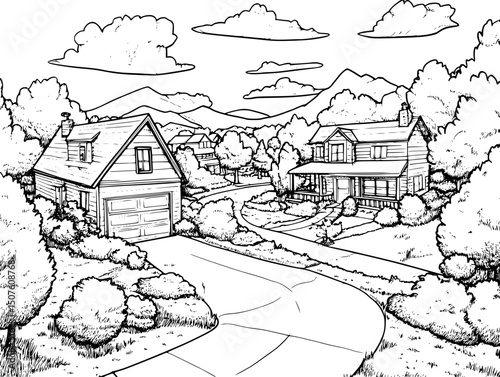 Urban density versus suburban sprawl, vector design