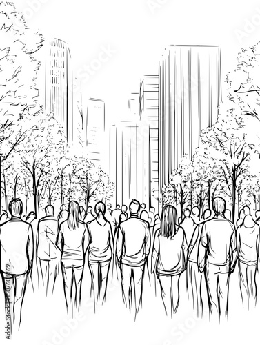 Urban planning meeting about quiet zones, vector illustration art