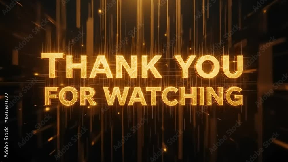 Golden Thank You Video End Screen.