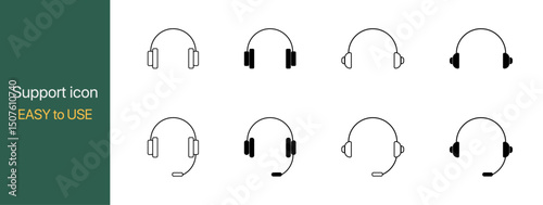 Technical support big flat icon set. Customer service and support icon set. helpline