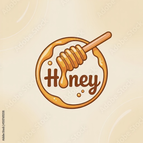 Honey Logo and Illustration Design - Organic Sweet Food for Healthy Cooking and Baking