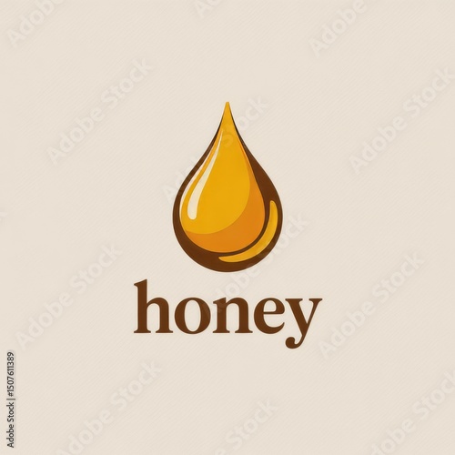 Organic Honey Logo Design: Sweet Natural Amber Syrup for Branding and E-commerce Success