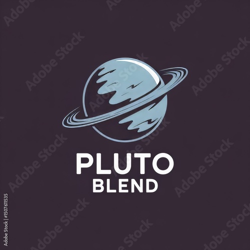 Modern Planet Pluto Logo Design in Bluish Color for Astronomy Branding and Visual Identity