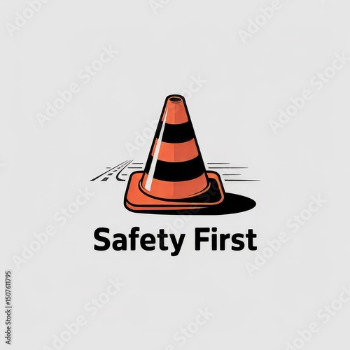 Safety Cone Warning Sign: Essential Traffic and Roadwork Safety Precaution