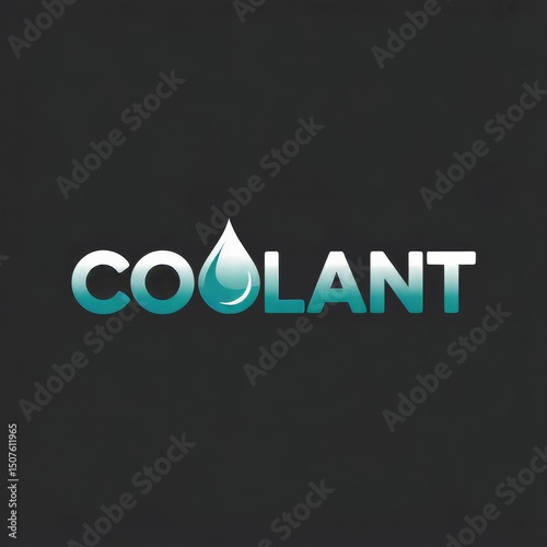 Innovative Coolant Logo Design: Modern Water Drop Graphic for Automotive Branding and Environmental Marketing