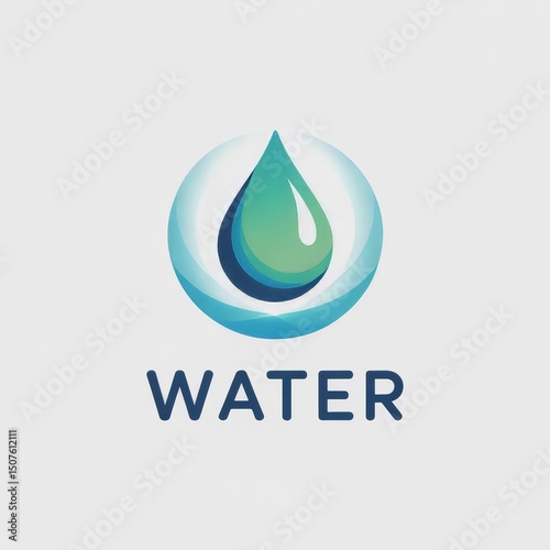 Eco-Friendly Clean Water Drop Logo Design - Blue Minimalist Fluid Symbol for Sustainable Branding and Technology