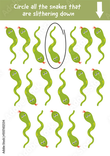 Learning up and down, direction, movement, logic activity game for preschool and kindergarten. Early development page. Trains attention, concentration. Matching game for kids. Teacher resources.