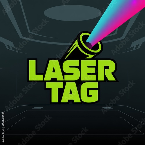 Neon Laser Tag Gaming: Immersive Indoor Entertainment Competition with Vibrant Colors and Futuristic Design