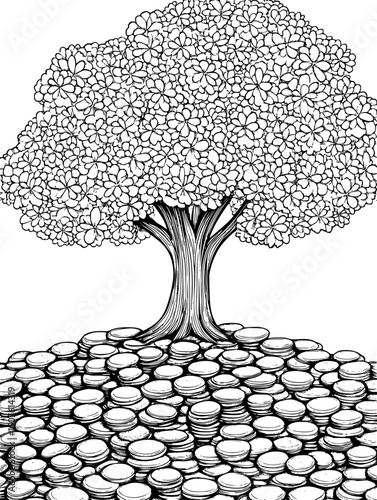 Debt amount visibly shrinking over time, vector design