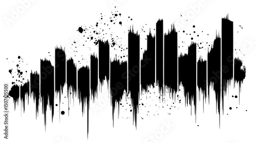 Graph showing market ups and downs, black vector graphic