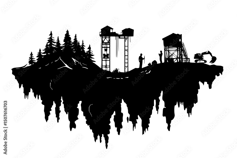 Obraz premium Nations competing for mineral access, vector design