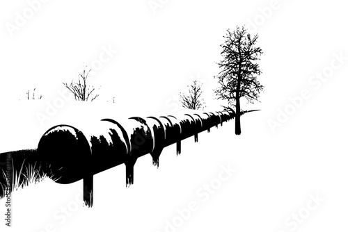 Pipelines sitting inactive during winter, vector design