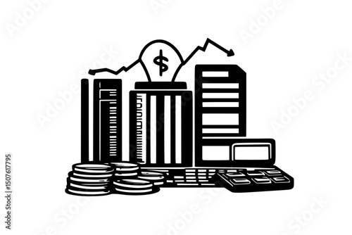 Salary struggling to match expenses, vector graphic