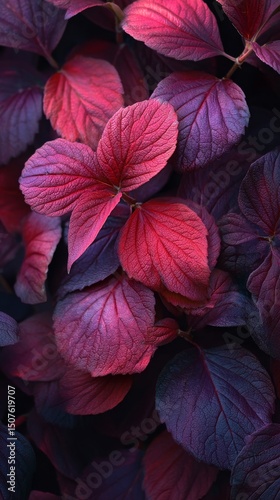 Colorful Leaves Illuminated by Soft Light in a Natural Environment During Twi...