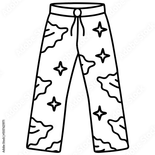 Tie-Dye Pants with Peace Icons 